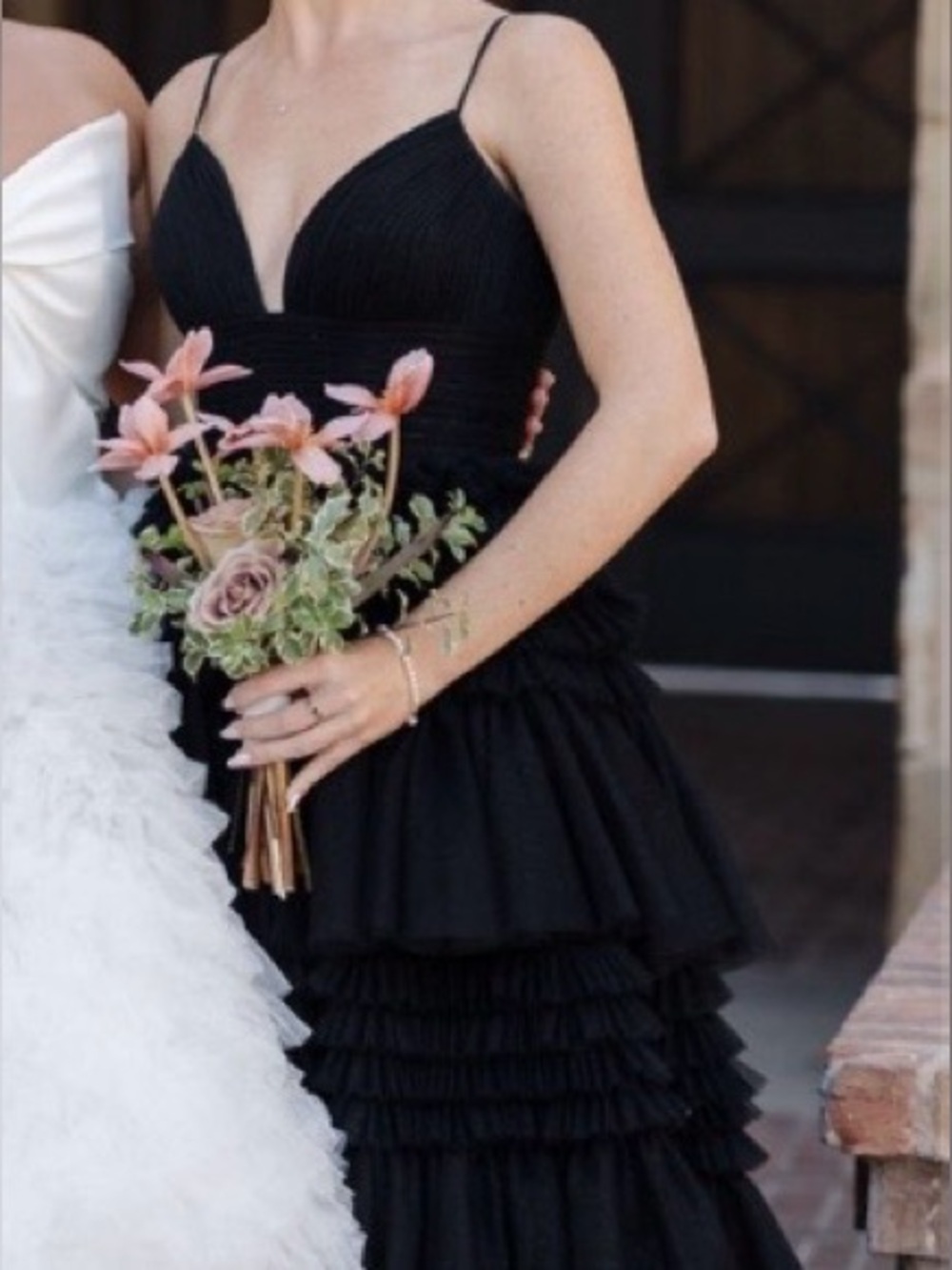 Sherri Hill Style 54843 Elegant Black Ruffled Tulle Prom & Evening Dress - Picture 3 of 5